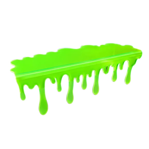 Dripping Fluorescent Green Shelf Decor Sticker Glow In Dark Shelf Edge Trim for Gaming Room Collector Display Sneaker Wall Blacklight Setup(Green-20CM)