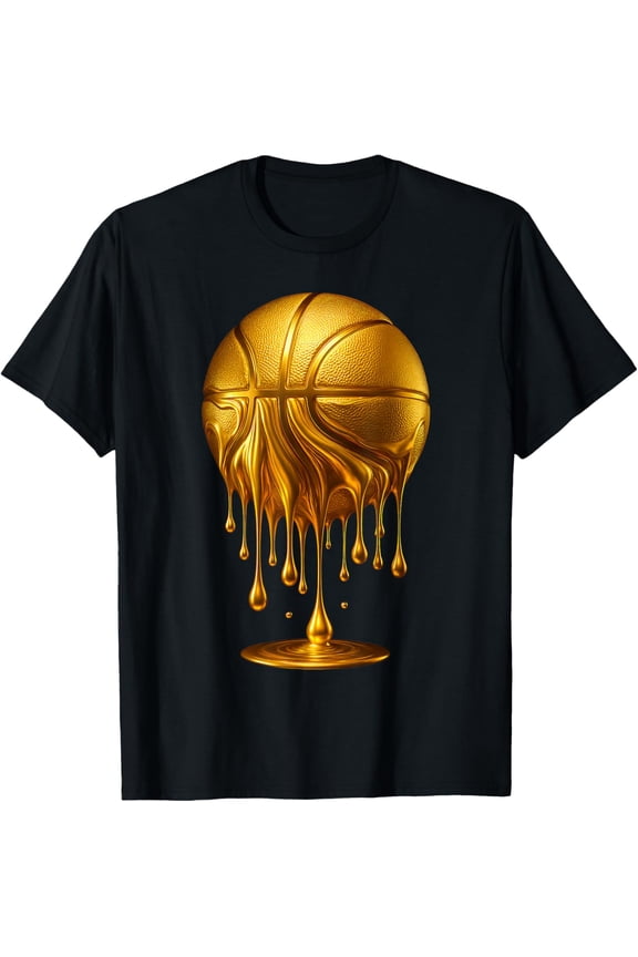 Dripping Gold Basketball Respect The Drip Basketball Hoop T-Shirt