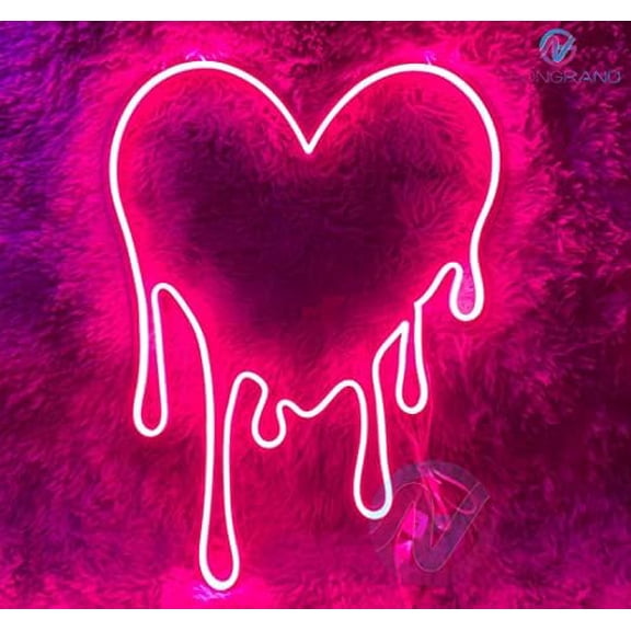 Dripping Heart Neon Sign, Neon Heart Sign, Melting Heart Neon Sign, Neon Sign Heart, Heart Neon Sign, Heart Led Light Sign, Bleeding Heart (Pink 18x24'')$$Tools & Hardware Other