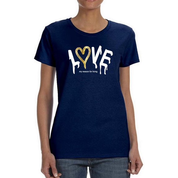 Dripping Love Gold Heart Shaped T-Shirt Women -Image by Shutterstock, Female Small