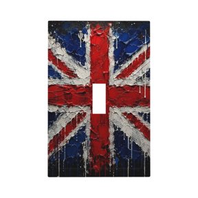 Dripping Paint Effect UK Union Jack Poster Single Toggle Wall Plate 1 Gang Decorative Electrical Outlet Light Switch Cover Switchplate