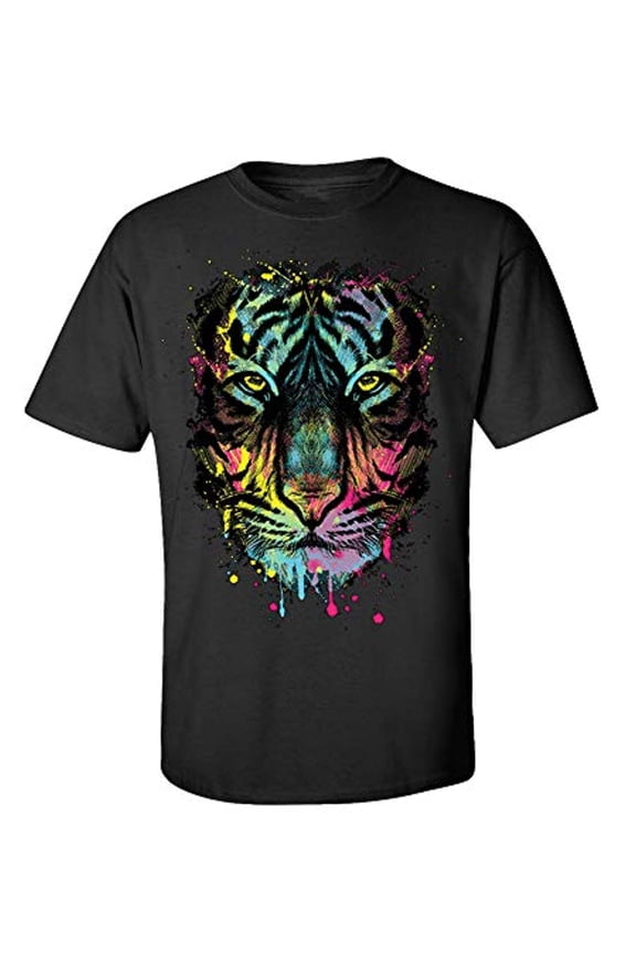 Dripping Tiger Adult Short Sleeve T-Shirt-Black-Medium