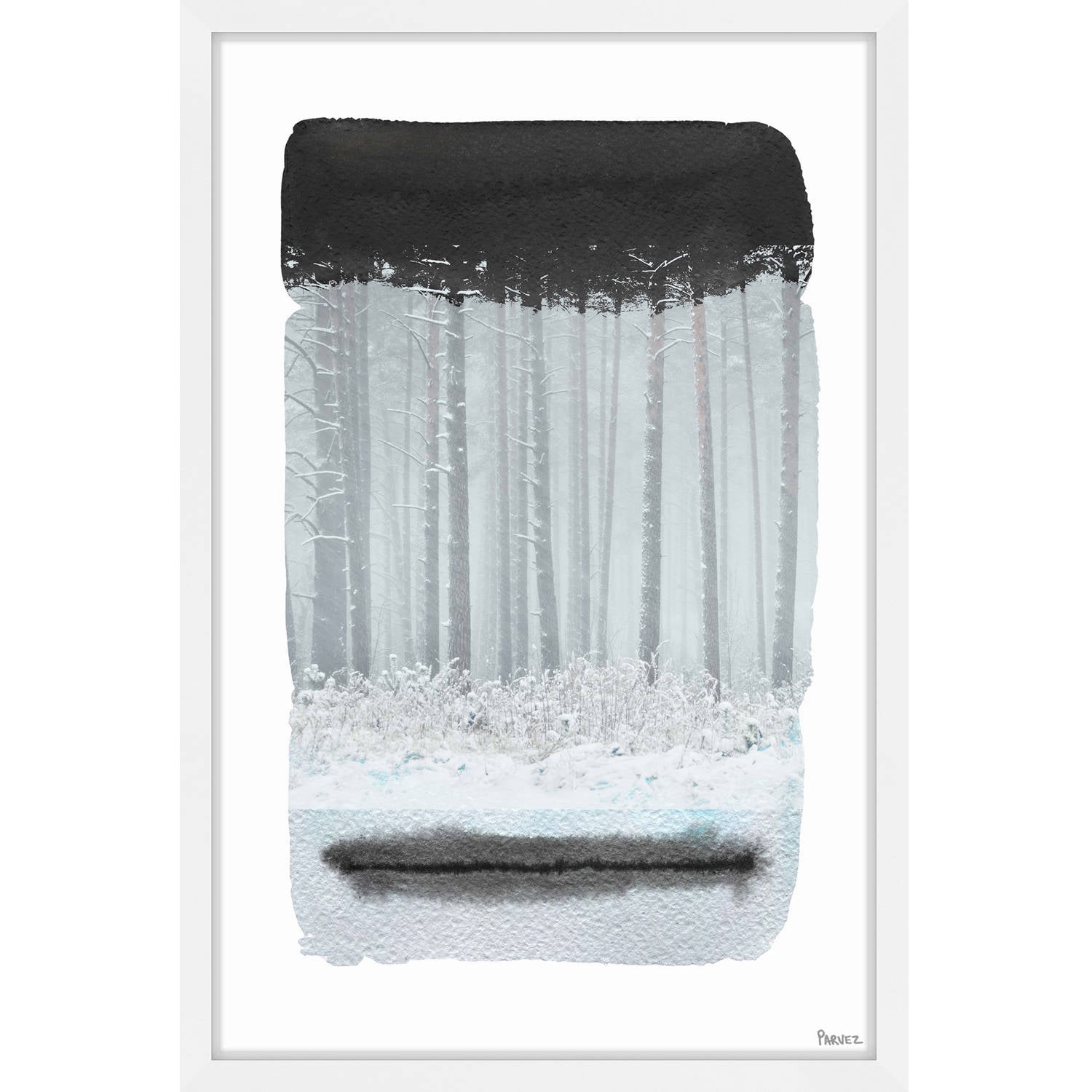 "Dripping White" Framed Painting Print