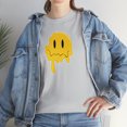 thumbnail image 1 of Dripping funny smiley emoji graphic t shirt Unisex Heavy Cotton Tee, 1 of 8