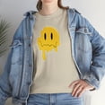 thumbnail image 1 of Dripping funny smiley emoji graphic t shirt Unisex Heavy Cotton Tee, 1 of 8