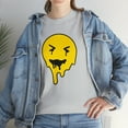 thumbnail image 1 of Dripping smiley face graphic t shirt Unisex Heavy Cotton Tee, 1 of 8