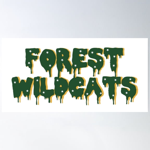 Drippy Forest Wildcats Poster Wall Art, Modern Wall Decor, 24x36 UNFRAMED