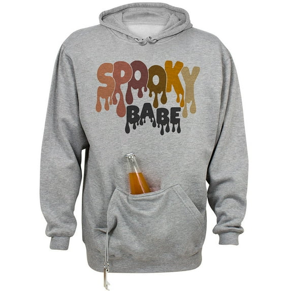 Drippy Spooky Babe Beer Holder Tailgate Hoodie Sweatshirt Unisex X-Large Oxford