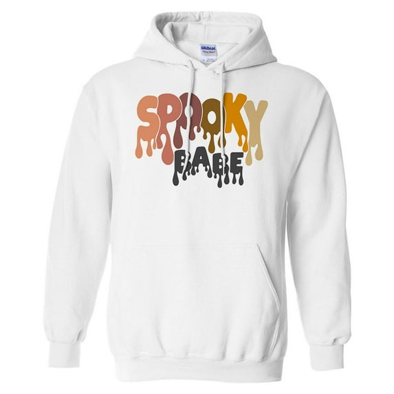 Drippy Spooky Babe Hoodie Sweatshirt Unisex Large White