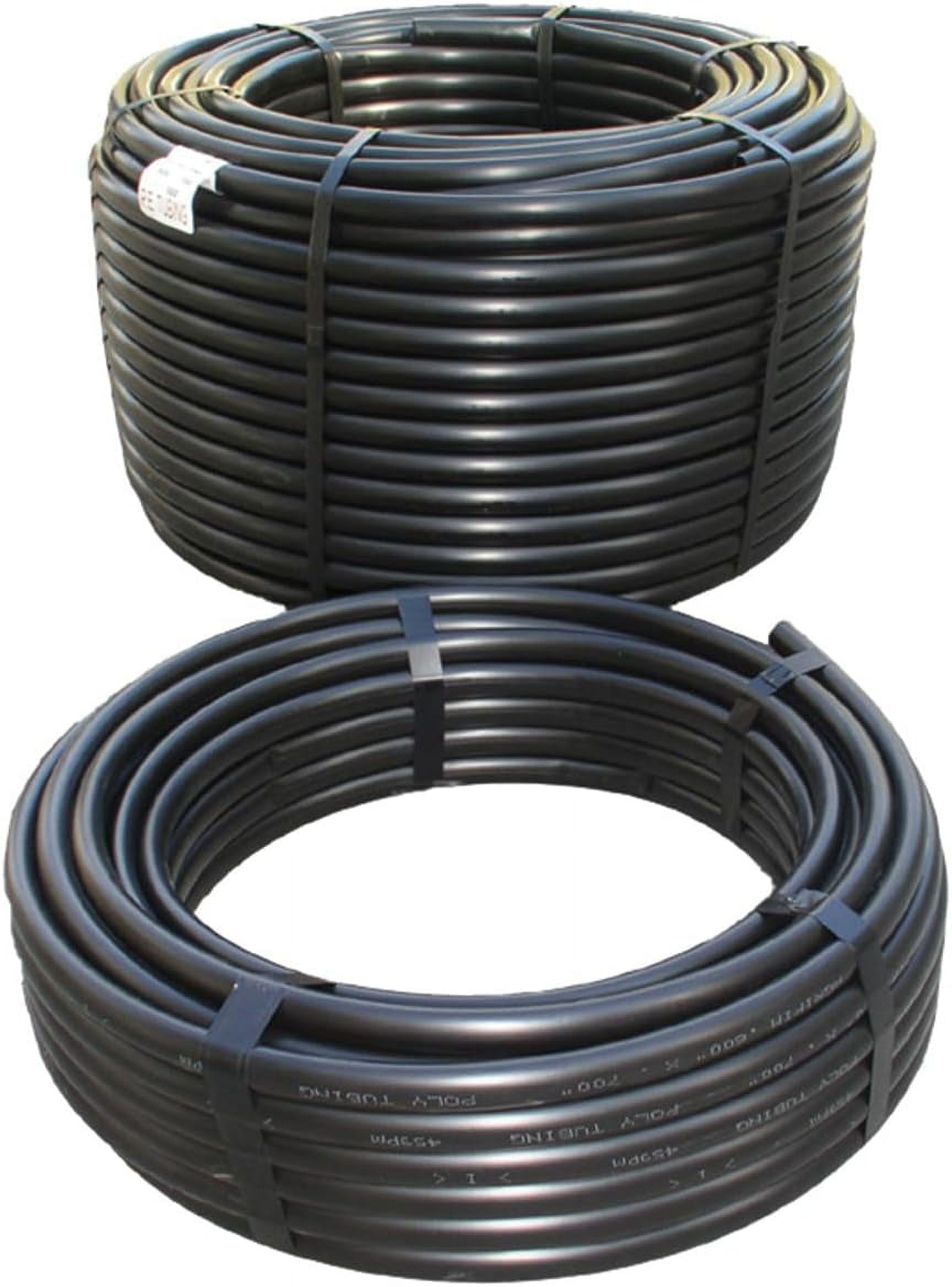 Dripworks Drip Irrigation Tube 100' Roll, Black (1/2" Drip Emitter