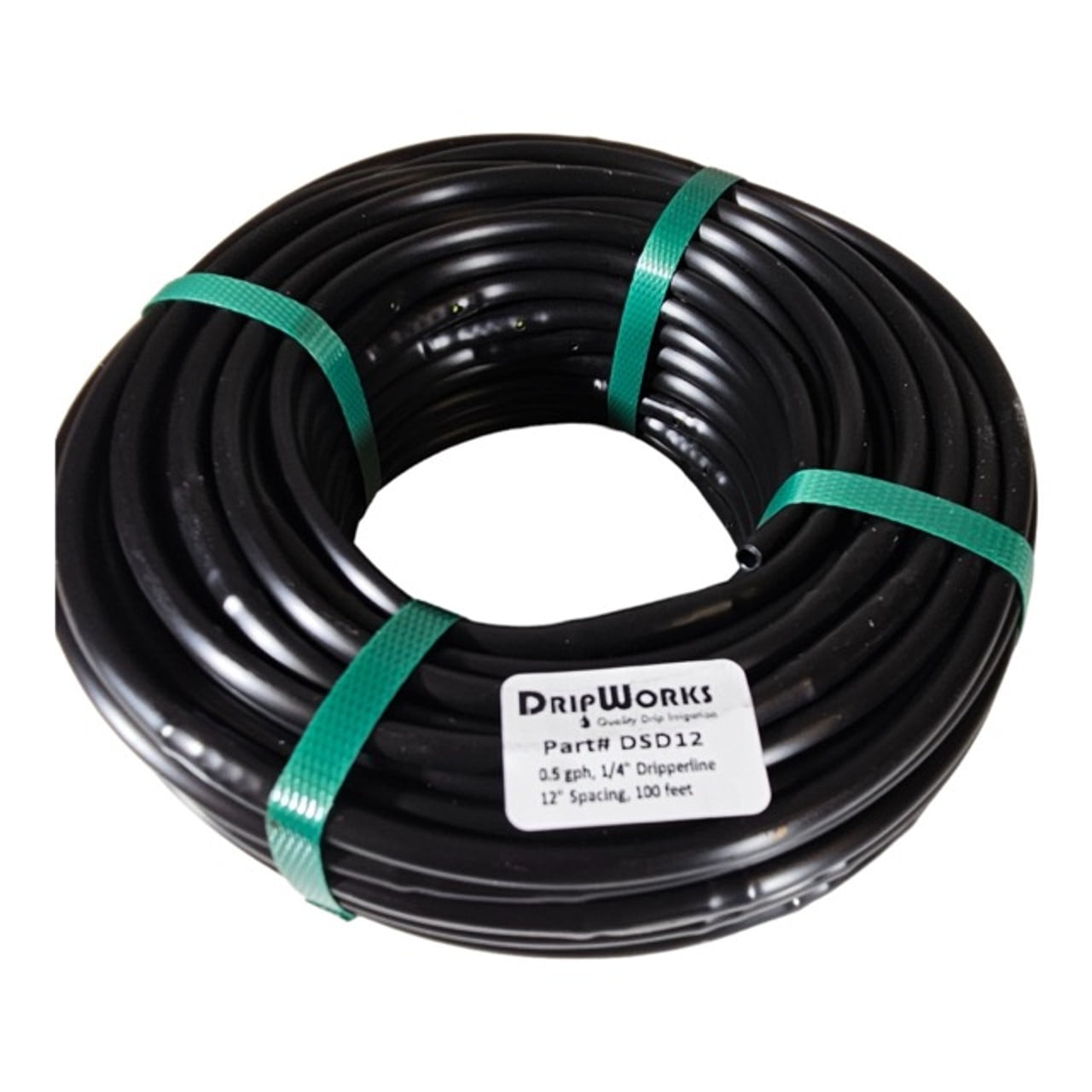 Dripworks Drip Irrigation Tube 100' Roll, Black (1/4" Drip Emitter