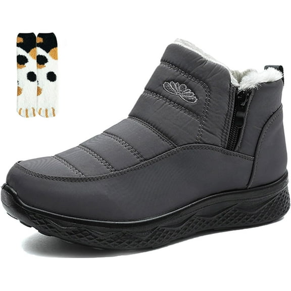 Dritnow Shoes Women's Warm Snow Boots, Waterproof Non Slip Fur Lined, Comfortable Warm Winter Shoe for Women