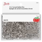 Dritz 1-1/16" Curved Safety Pins with Reusable Storage Box, 300 Count