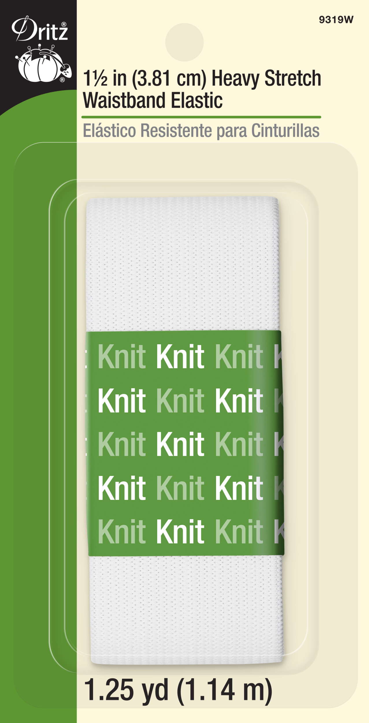 Dritz Elastico Pesante Per Maglia – Largo 3,8 Cm – Lungo 3,7 Metri – Nero – Per Cinture E Polsini Su Tessuti Resistenti
