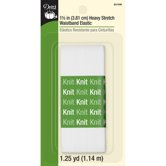 Dritz 1 1/2" Heavy Stretch Waistband Elastic, 1.25 yd.