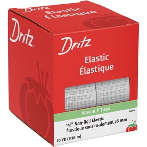 Dritz 1-1/2" Non-Roll Elastic, White, 10 yd