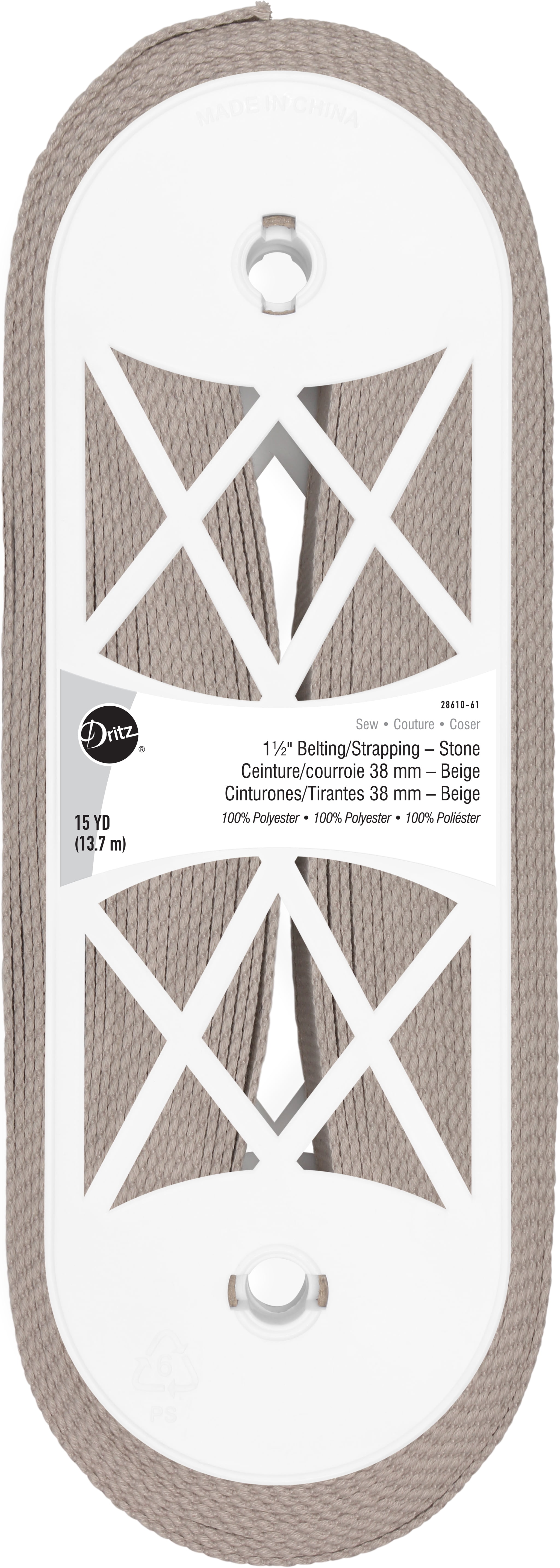 Dritz 1-1/2" Polyester Belting & Strapping, Stone, 15 yd