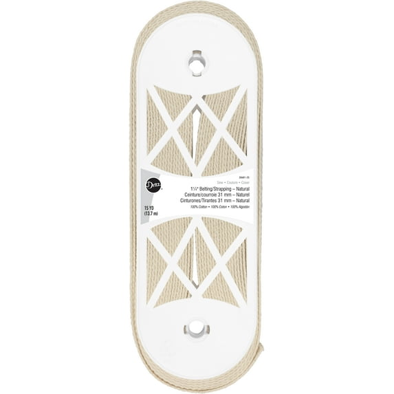 Dritz 1-1/4" Cotton Belting for Straps and Handles, 15-Yards, Natural