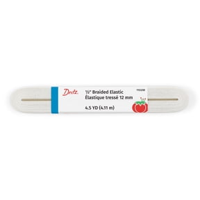 Dritz 1/2" Sewing & Crafting Braided Elastic White 4.5 Yards