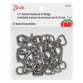 thumbnail image 1 of Dritz 1/2" Swivel Hooks & D-Rings, 12 Sets, Gunmetal, 1 of 4