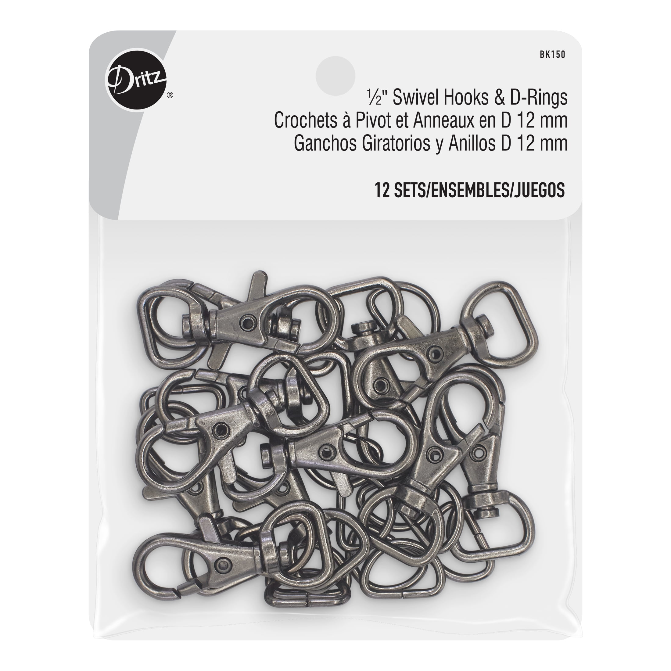Dritz Metal D Rings 1-1/2 4/Pkg- Several Finishes