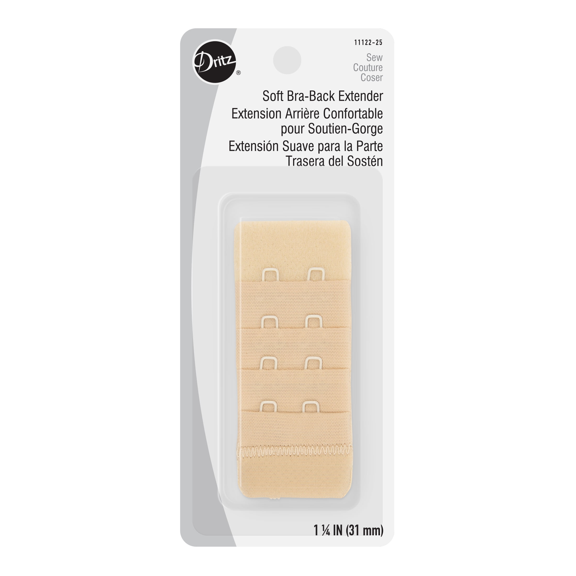Dritz 1.25" Beige Soft Bra-Back Extender, 1 Each
