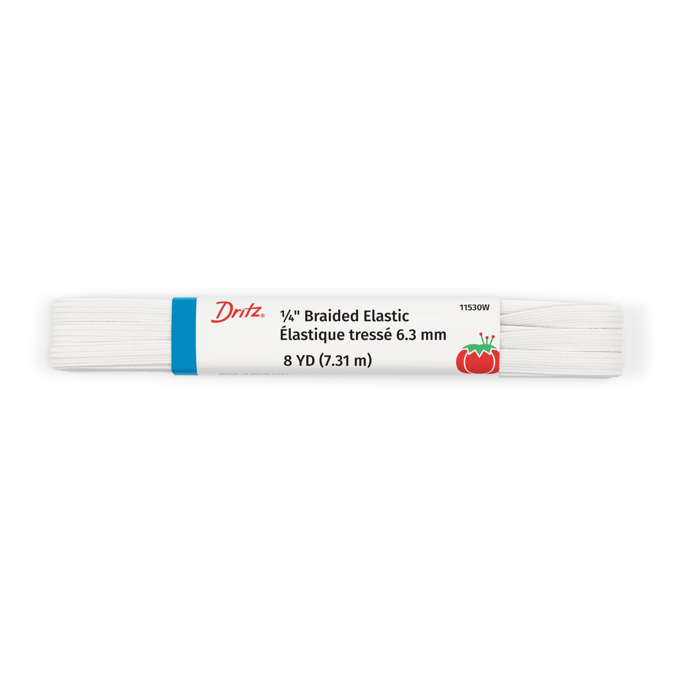 Dritz 1/4" Sewing & Crafting Braided Elastic White 8 Yards