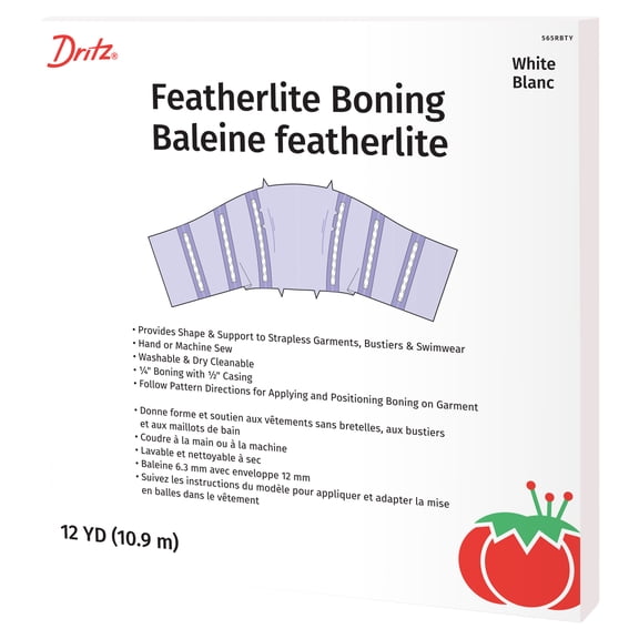 Dritz Featherlite Boning, 12-Yards, White