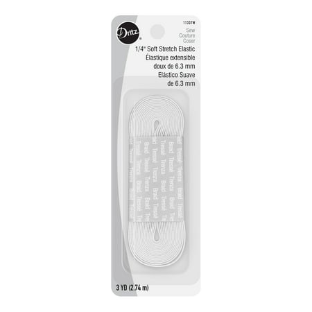 Dritz 1/4" Sewing & Crafting Soft Stretch Elastic White 3 Yards