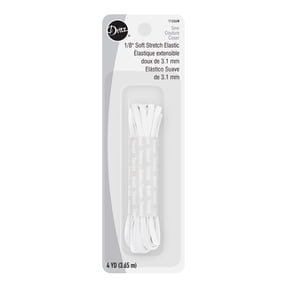 Dritz 1/8" Sewing & Crafting Soft Stretch Elastic White 4 Yards