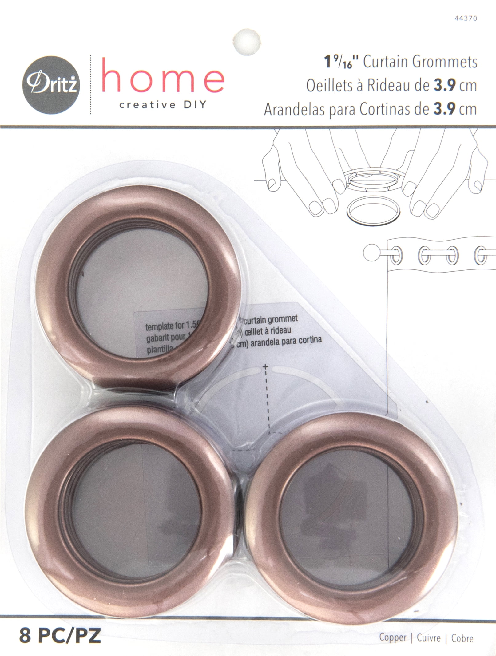 Dritz 19/16" Curtain Grommets, Copper, 8 Sets