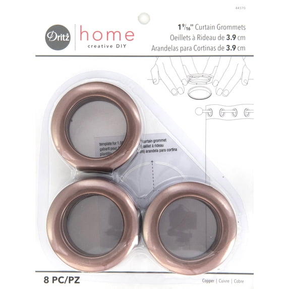 Dritz 1-9/16" Curtain Grommets, Copper, 8 Sets