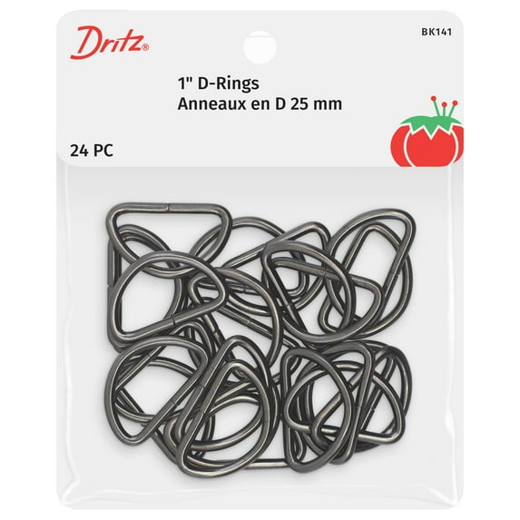 Dritz 1" D-Rings, Gray, 24 pc