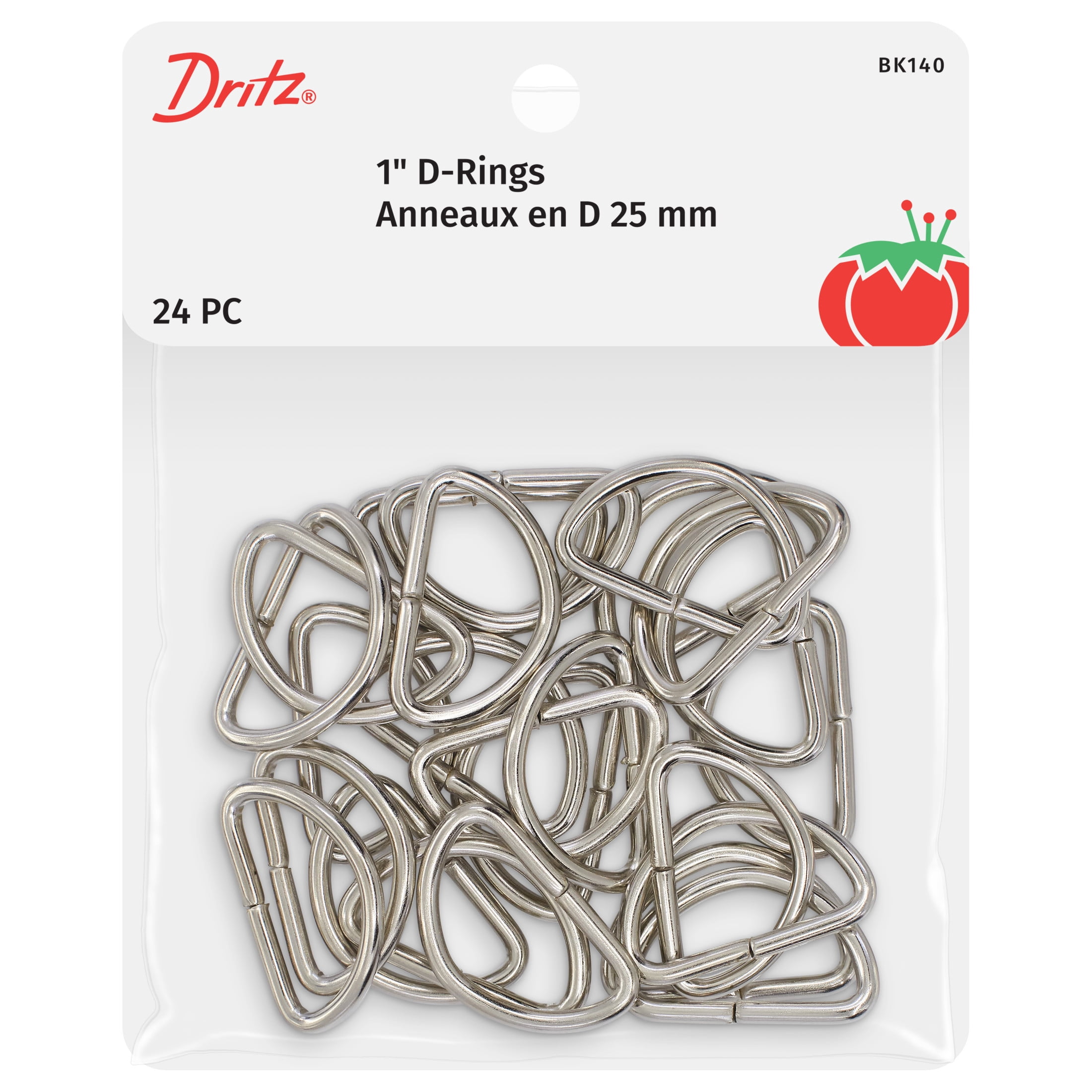 Dritz 1" D-Rings, Silver, 24 pc