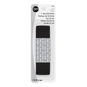 Dritz 1" Sewing & Crafting Non-Roll Elastic Black 1 Yard