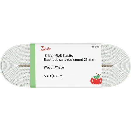 Dritz 1" Sewing & Crafting Non-Roll Elastic White 2.5 Yards
