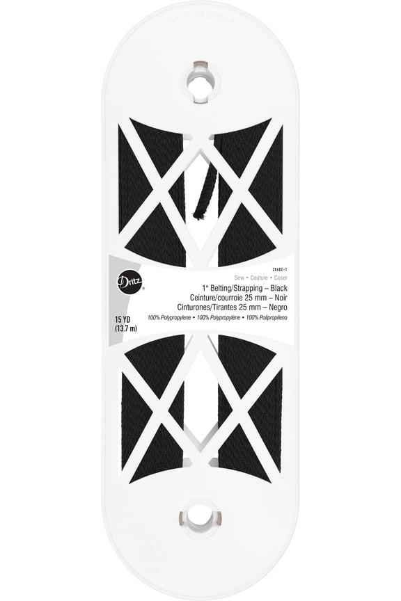 1" Polypro Belting & Strapping, Black, 15 yd