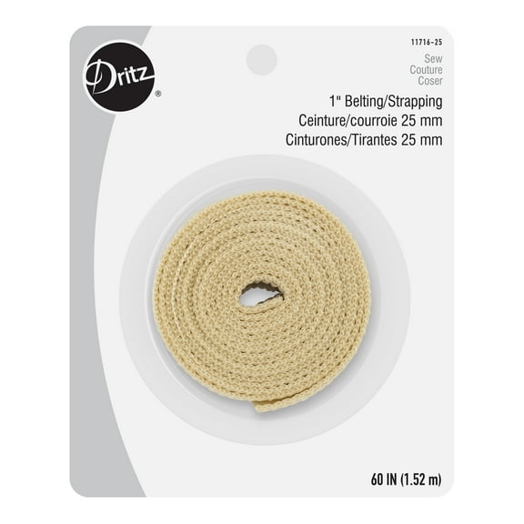 Dritz 1" Polypropylene Strapping, Tan, 60 inches, 1 Each