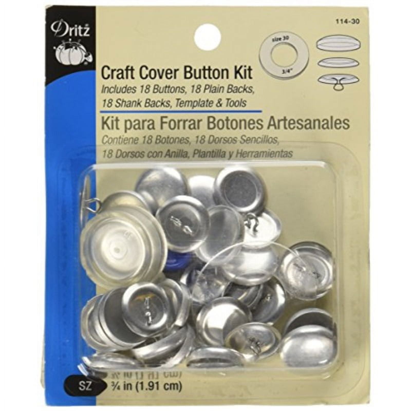 Dritz 114-30 Craft Cover Button Kit - Size 30 