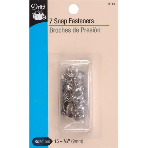 Dritz Snap Fasteners 3/8" 7/Pkg-Nickel