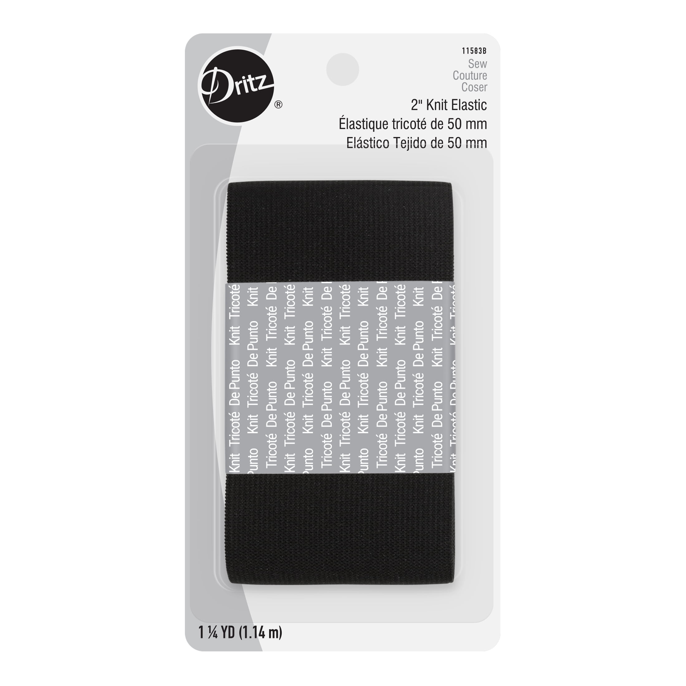 Dritz 2" Knit Elastic, 1.25 yd.