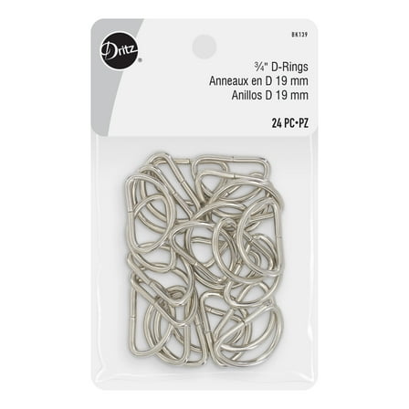 Dritz 3/4" D-Rings, Silver, 24 pc