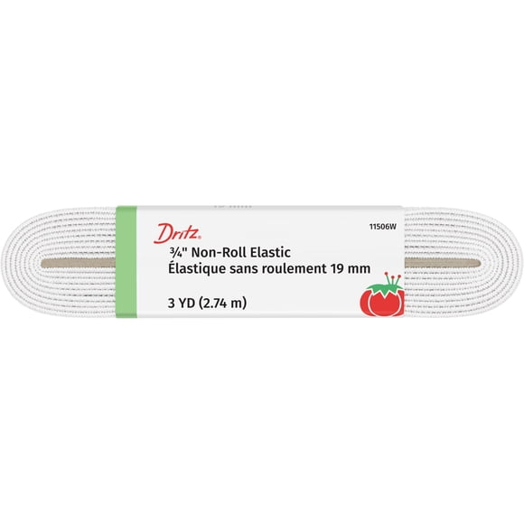 Dritz 3/4" Sewing & Crafting Non-Roll Elastic White 3 Yards