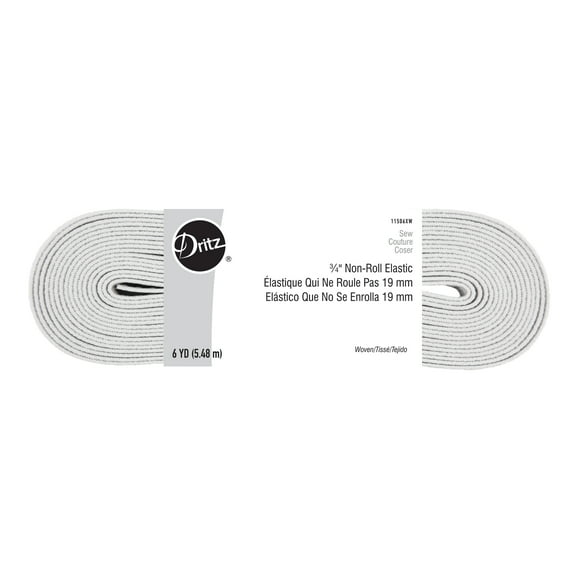 Dritz 3/4" Sewing & Crafting Non-Roll Elastic Value Pack White 6 Yards