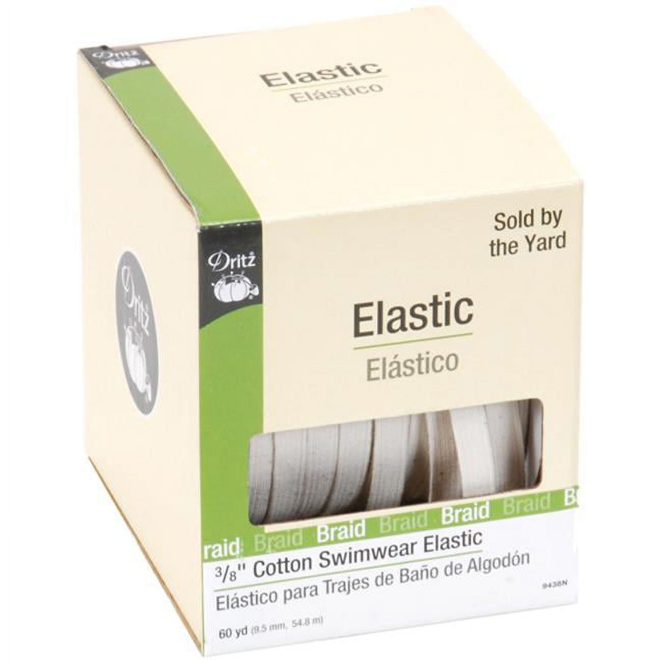 Dritz 3/8" Cotton Swimwear Elastic, Natural, 60 Yd.