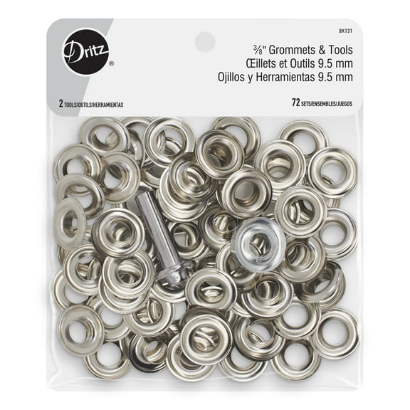 Dritz 3/8" Grommets & Tools, Silver, 72 Sets