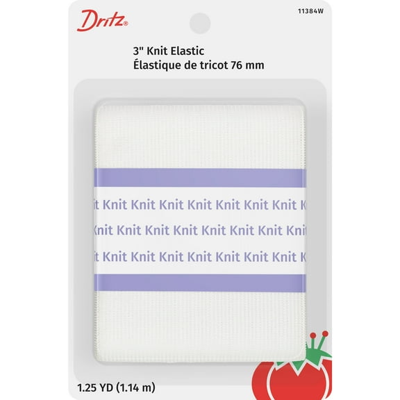 Dritz 3" Sewing & Crafting Knit Elastic White 1.25 Yards
