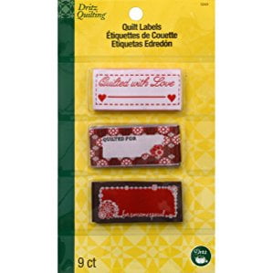 Dritz 3243 Sew-In Embroidered Label, Quilted With Love (9-Count ...