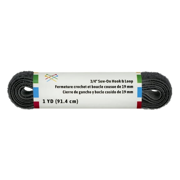 Hook and Loop Tape Sewing Fastener Sew Down Black 36 Inches