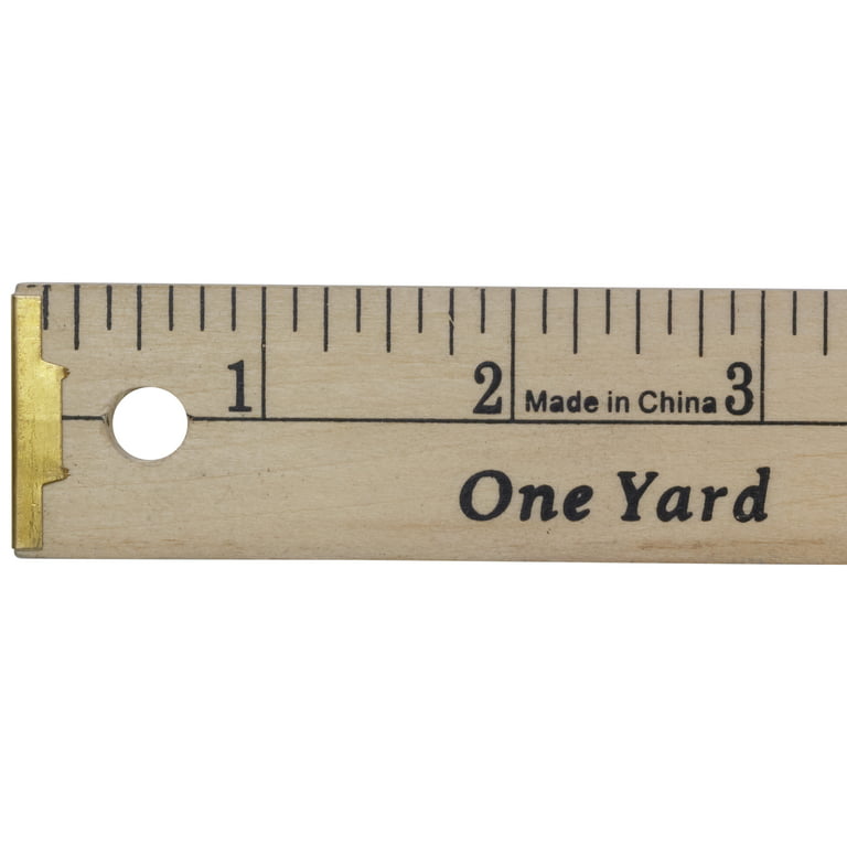 Westcott 10425 36 Wood Yard Stick with Metal Ends - 1/8 Standard